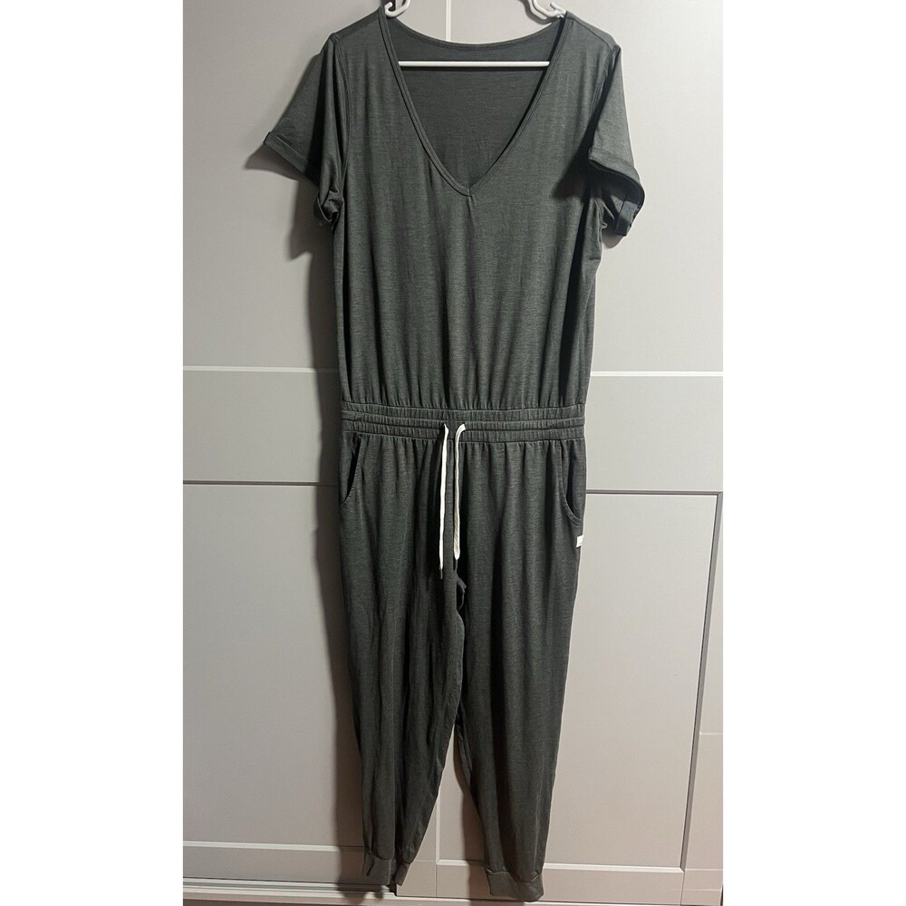Vuori Charcoal V-Neck Jumpsuit